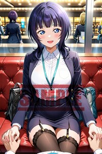 【お一人様1落札のみ：1円出品】ラブライブ! 朝香果林 美少女 同人 ファンアート イラスト ポスター A4 コスプレ セクシー かわいい 2