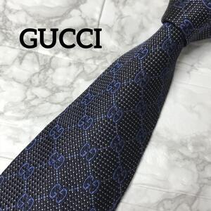 1円　未使用級　Gucci　グッチ ネクタイ　GG シマ ビジネス　スーツ　シャツ　