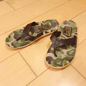 A BATHING APE ISLAND SLIPPER エイプ アイランド スリッパ サンダル 猿カモ 猿迷彩 1st camo グリーンカモ 10