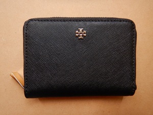 TORY BURCH　トリーバーチ　カードケース　コインケース　ストラップ　レザー　黒　ブラック　美品