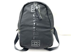 【J073】正規品 CHANEL SPORT シャネル スポーツライン ロゴ ココマーク ジップアップ バックパック リュックサック ナイロン 9番台 b