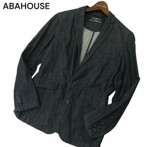 ABAHOUSE ecru アバハウス エクリュ 通年 デニム★ 2B アンコン テーラード ジャケット Sz.M　メンズ　A4T04057_4#O