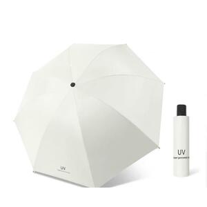 新品　匿名配送　ホワイト　白 折りたたみ傘 雨傘 日傘 UVカット 雨　傘　晴雨兼用 軽量　旅行　