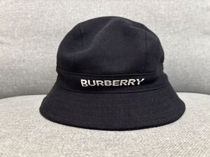 バーバリー　Burberry 帽子　バケットハット　ノバチェック　ロゴプリント　Ｌサイズ　メンズ　中古　現状発送 黒