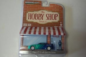 M 1/64スケール　グリーンライト　2015 日産 GT-R with Race Car Driver The HOBBY SHOP シリーズ2 リミテッドエディション グリーンブルー