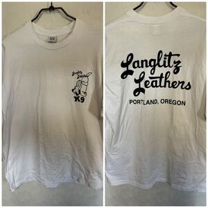 ラングリッツレザー　Tシャツ　tee 白　ホワイト　XL