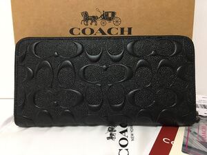 【処分！】COACH 長財布★ラウンドファスナー★コーチ　F58113★ブラック