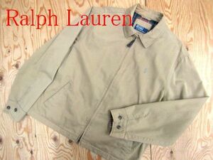 ★ラルフローレン RalphLauren★メンズ ワンポイントポニー コットンジップジャケット ベージュ★R60609044A