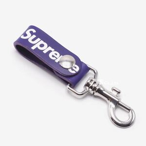 イタリア製 21SS SUPREME Leather Key Loop purple レザー キーループ 紫 パープル キーホルダー キーリング カラビナ 赤 webbing keychain