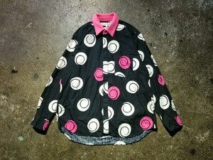 COMME des GARCONS SHIRT 2002AW 製品洗い加工ラペル切替シャツ 02AW コムデギャルソンシャツ うずまき