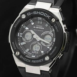 1円 稼働 良品 カシオ G-SHOCK マルチバンド6 GST-W300 電波ソーラー デジアナ ブラック文字盤 ラバー メンズ腕時計 DOI 2000000 5NBG2