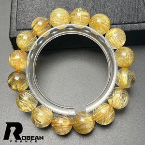 絶賛 EU製 定価129万円★ROBEAN・極!極満針ルチルクォーツ★ブレスレット パワーストーン 天然石 綺麗 金運 お守り 12.8-13.5mm M107919