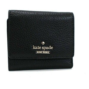 53295 ケイトスペード 3つ折り財布 ブラック 中古 ABランク kate spade |レディース 女性用 ブランド