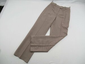 ★【B送900円】1092　PRADA　プラダ　レディース　スラックスパンツ　イタリア製　センタープレス　チェック×レッド系　38