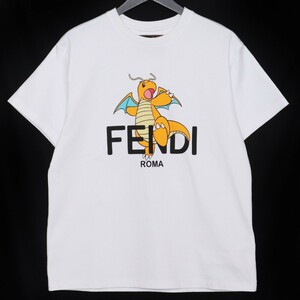 FENDI × FRAGMENT × POKEMON T-shirt XSサイズ ホワイト FY1144 AQJL フェンディ フラグメント ポケモン カイリューTシャツ 半袖