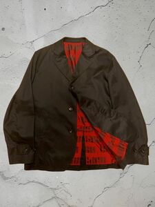 希少/archive comme de garons homme コムデギャルソン　テーラードジャケット　比翼　ｍサイズ　総柄ドメス　最高級　パリコレ　大きめ