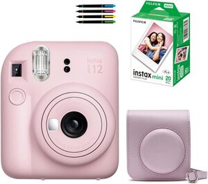 ※1円スタート 【開封済・未使用品】富士フイルム インスタントカメラ チェキ instax mini 12 (4点セット) ブロッサムピンク