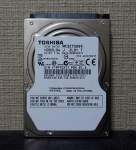 ■正常動作品・動作時間少■TOSHIBA製2.5inch HDD 320GB MK3275GSX