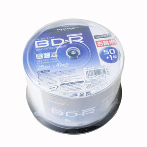 同梱可能 BD-R 録画用 51枚 BDR 25GB 4倍速 スピンドルHIDISC HDBDR130YP51 /40871ｘ１個