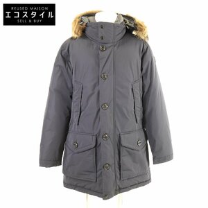 美品/ MONCLER モンクレール RIVER ファー/フード付 ダウン コート 1 ネイビー メンズ