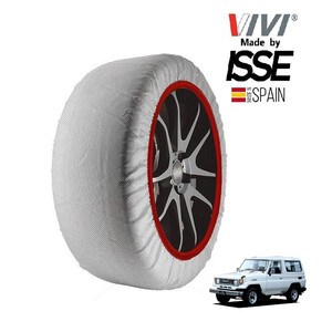 VIVI正規品 ISSE製造 トヨタ ランドクルーザー 70 PZJ77V 215/80R16 16インチ 4WD スノーソックス 布 タイヤ チェーン 非金属 スペイン製