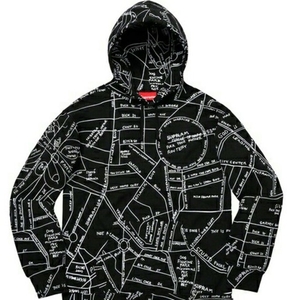 【 M Black 】 Gonz Map Hooded Sweatshirt 2019ss week6