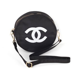 シャネル CHANEL ノベルティ VIPギフト ショルダーバッグ スパンコール ラウンド 丸型 斜めがけ レディース ブランド 黒 非売品