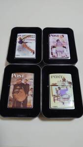 新品未使用品 ZIPPO #200 RL Norman Rockwell Collection 1~4 4個セット (2002)