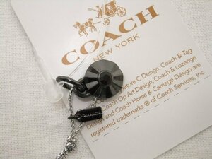 ■【YS-1】未使用品 ■ コーチ COACH ネックレストップ ■ 石付き GAR ガーネット × BK ブラック 1.3cm×1.0cm【同梱可能商品】■G