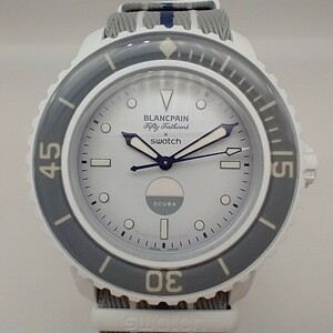 BLANCPAIN×Swatch ANTARCTIC OCEAN 腕時計 BOX付 自動巻き 白文字盤 店舗受取可