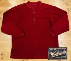 フリース 古着 90s Woolrich ウールリッチ ヘンリーネック えんじ