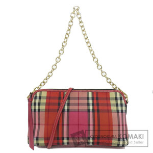 BURBERRY バーバリー チェック柄 ショルダーバッグ キャンバス レディース 中古