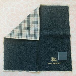 【人気柄】新品/BURBERRY/タオルハンカチ/正規品/バーバリー/綿100%/未使用/即決あり/匿名発送/ノバチェック/メンズ/紳士用/黒/ブラック