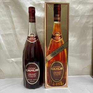 ●K88529:CAMUS カミュ COGNAC コニャック グランド VSOP 1L 1000ml 40% 箱付 ブランデー 古酒 1L 現状品 未開栓 同梱不可