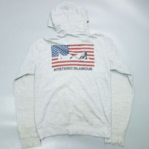 HYSTERIC GLAMOUR ヒステリックグラマー WOMAN ON FLAG pt PK ジップアップスウェットパーカー M メンズ