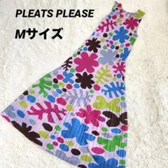 極美品✨PLEATS PLEASE ロングワンピース　フレア　花柄　サイズ2