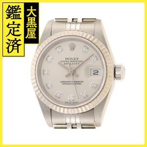 K番　ROLEX　ロレックス　79174G　デイトジャスト　WG/SS　10Pダイヤモンド　女性用自動巻時計【473】