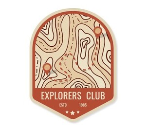 ステッカー アウトドア アメリカン おしゃれ スーツケース キャンプ 車 バイク かっこいい 地図 マップ Explorers Map EXPLORERS CLUB