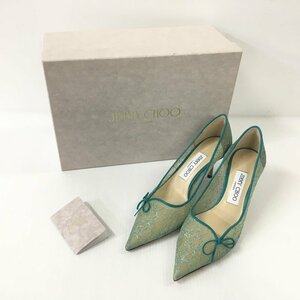 TEI【中古品】 JIMMY CHOO Cibelle 65mm Lace Pumps In Malibu malibu シベーリ レース パンプス SIZE:37 〈183-231002-YO-6-TEI〉