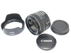 【 美品 】Canon EF 28mm F2.8 IS USM レンズ EW-65B 純正フード キヤノン [管CN4240]