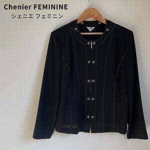 Chenier FEMININE シェニエ ジップアップ ブルゾン 肩パッド