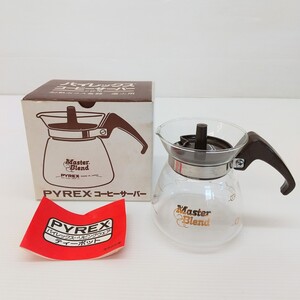 f2537/【未使用保管品】PYREX パイレックス コーヒーサーバー 2杯用 直火用 耐熱ガラス食器 当時物 現状品