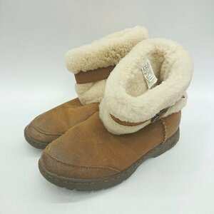 ■ UGG アグ ボア 防寒 秋 冬 カジュアル ベルト ショート丈 ブーツ サイズ25.0 キャメル レディース メンズ E