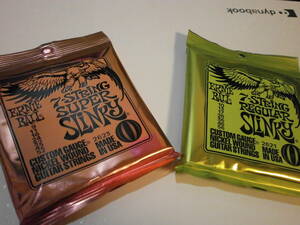 ERNIE BALL 7弦ギターエレキ弦 Super Slinky (09-52)とRegular Slinky (10-56) 2セット 　新品