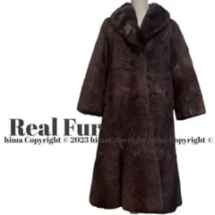 【美品】HIGH CLASS FUR リアルファー 高級毛皮 ロングコート L