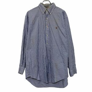 Ralph Lauren 長袖 ストライプシャツ L~ ブルー ラルフローレン ボタンダウン 古着卸 アメリカ仕入 a611-5530