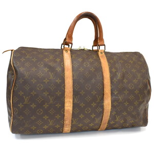 1円 ◆定価17万 LOUIS VUITTON ルイヴィトン トラベル ボストン キーポル50 M41426 モノグラム ブラウン◆E.Csom.pD-14