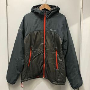 Marmot マーモット 中綿 ナイロン ジャケット フード グレー オレンジ Mサイズ メンズ アウター アウトドア 上着 薄手 ジップ 