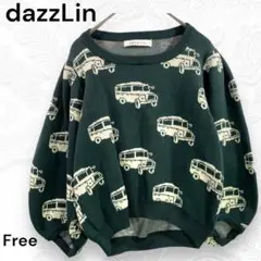 dazzLin ダズリン　車柄 ニット　セーター トップス Free グリーン