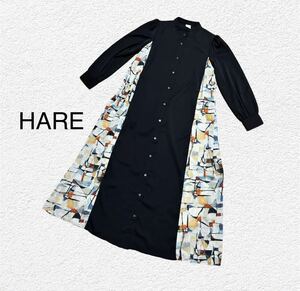 HARE ハレ　アート柄　プリント　切替　ロング　ワンピース　定価14,850円